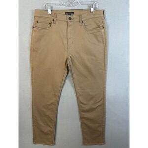 Banana Republic Mens Traveler Pants 36x32 Khaki Tan Slim Five Pocket Stretch
